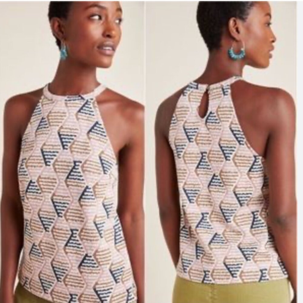 ⭐️ Lindsay Structured Halter Top Hipster Classy Boho Geo Hippie Bohemian Blouse